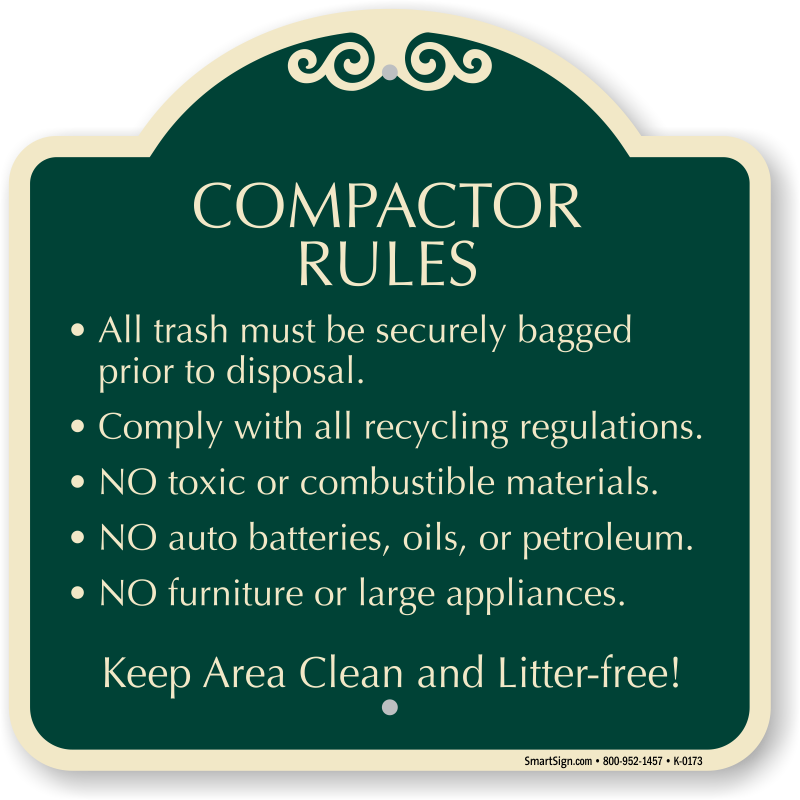 Compactor Starts Automatically Signs