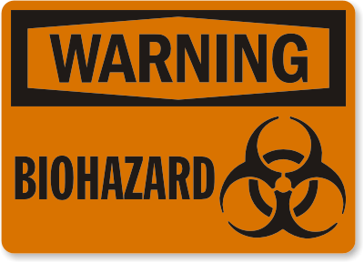 biohazard warning label