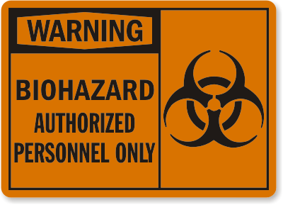 biohazard warning label