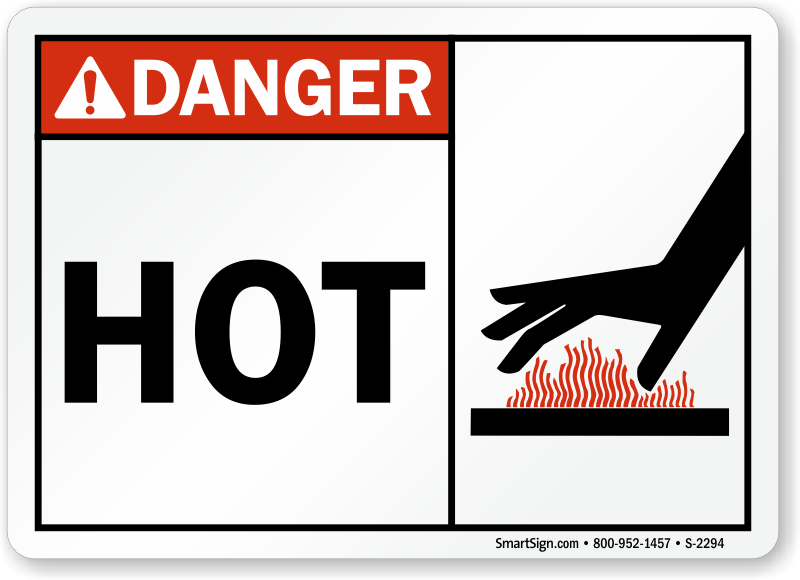 Hot (with graphic on right) Sign, SKU: S-2294 - MySafetySign.com