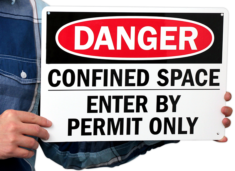 Osha Danger Confined Space Enter By Permit Only Sign Sku S 0717