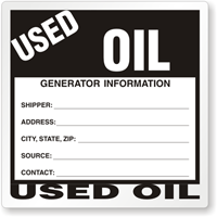 Used Oil Label