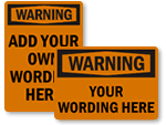 Custom OSHA Warning Label