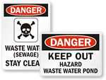 Polluted Water With No Fishing Graphic Sign, SKU: S-7108