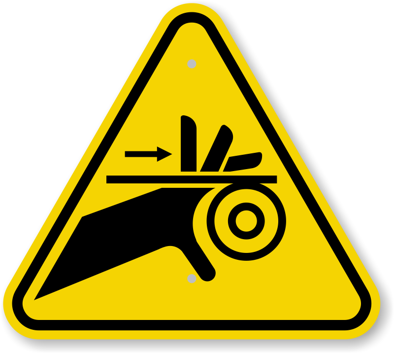 Pinch Point Entanglement Iso Warning Sign Symbol Sku Is