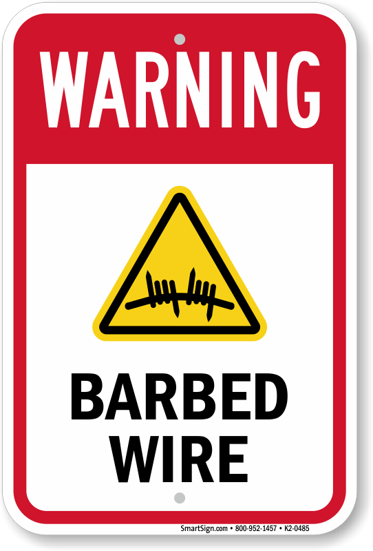 warning barbed wire