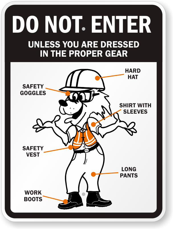 wear safety boots sign