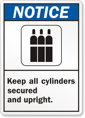 Keep All Cylinder Secured Upright Sign - Made in USA, SKU: S-2028 ...