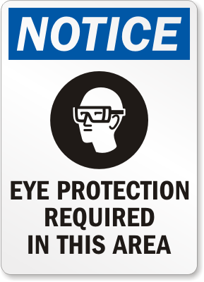 Eye Protection Required In This Area (with Graphic) Sign, SKU: S-1342 ...