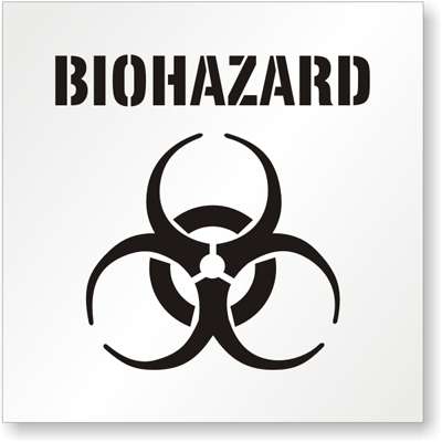 Biohazard Floor Stencil - Reusable, SKU - ST-0169