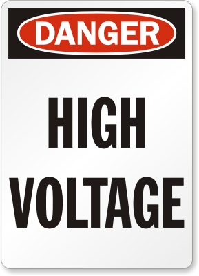 High Voltage (Vertical) OSHA Sign, SKU: S-2215 - MySafetySign.com