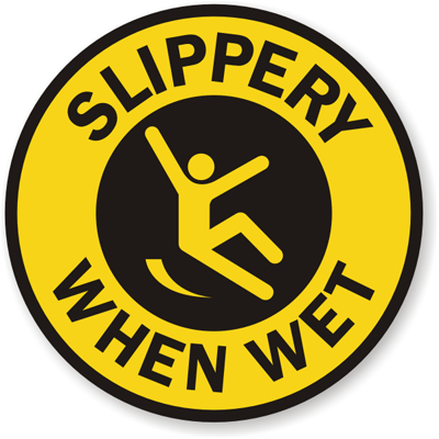 Slippery When Wet Anti-Skid Vinyl Floor Sign