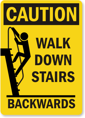 Caution Stairs Sign