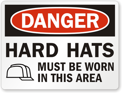 Hard Hats Must Be Worn In This Area (with Graphic) Sign, SKU: S-7153 ...