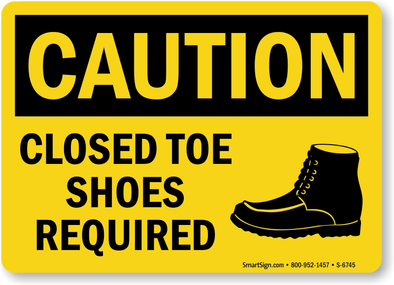 closed toe shoes
