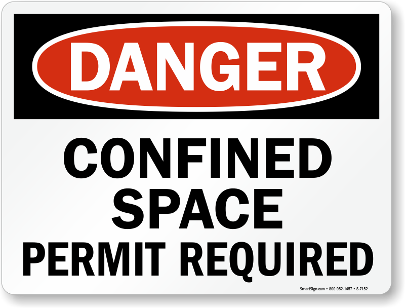 Danger Confined Space Permit Required Sign Extra Large