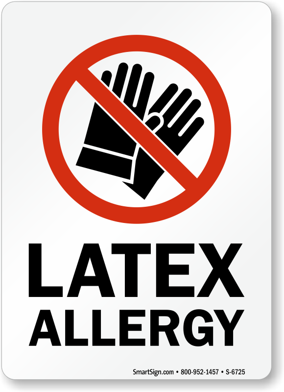 Latex Free Items And Medical Disposables Allergy Prevention Information  Sign Stock Illustration - Download Image Now - iStock