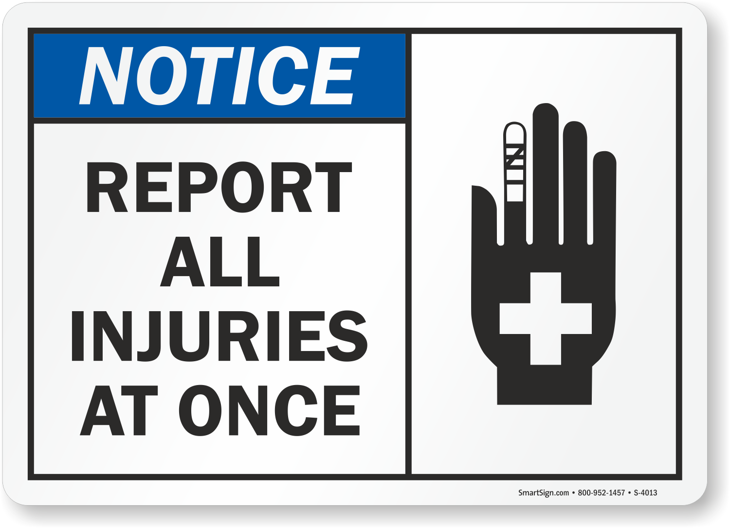 hand injury sign