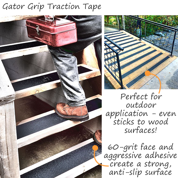Black Gator Grip Anti Slip Tape Signs