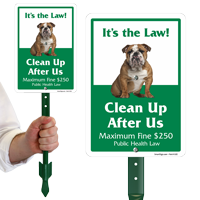 Clean Up After Us Fine 250 Public Health Law Dog Poop Sign