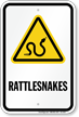 Beware Of Rattlesnakes Sign, SKU: K-0311 - MySafetySign.com