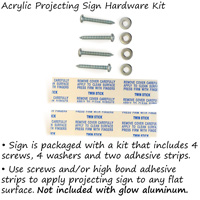 Eye wash down directional projecting sign